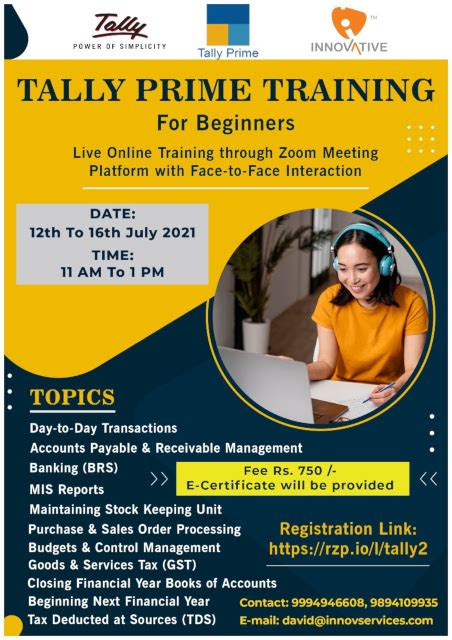 Live Chennai Tally Prime Training Registration Linktally Prime Training