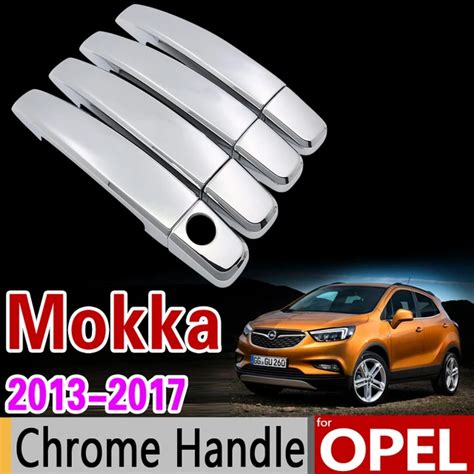 for Opel MOKKA 2013 2017 Mokka X Chrome Handle Cover Trim Set Vauxhall Buick Encore 2014 2015 ...