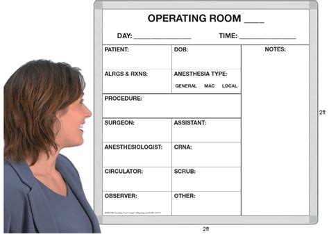 Operating Room Lineup™ 2h X 2w Magnetic Dry Erase Whiteboard With