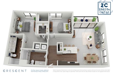 Studio - 2 Bed Apartments - Check Availability | Crescent Apartments