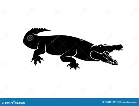 Vector De La Silueta Del Cocodrilo Ilustraci N Del Vector Ilustraci N