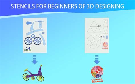 3d Pen Stencils 20 Sheets 40 Patterns 3d Drawing Paper Templates With A Reusable