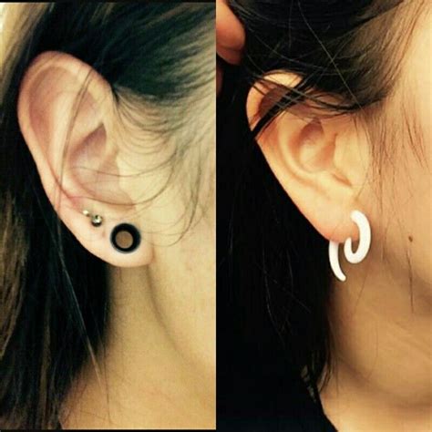 Stretched Ears Earings Piercings Cool Piercings Ear Piercings