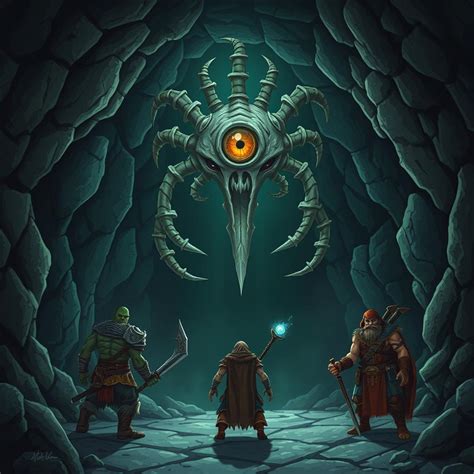 delve   mysterious depths  dark  damp cave