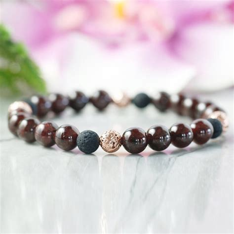 Bracelet Grenat Perles De Pierre De Mm Yoga Zen Boutique