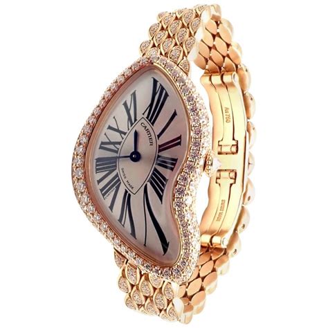 Cartier Limited Edition Crash Diamond Rose Gold Wristwatch At 1stdibs