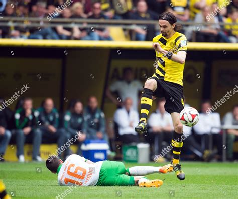 Dortmunds Neven Subotic Bremens Zlatko Junuzovic Editorial Stock Photo