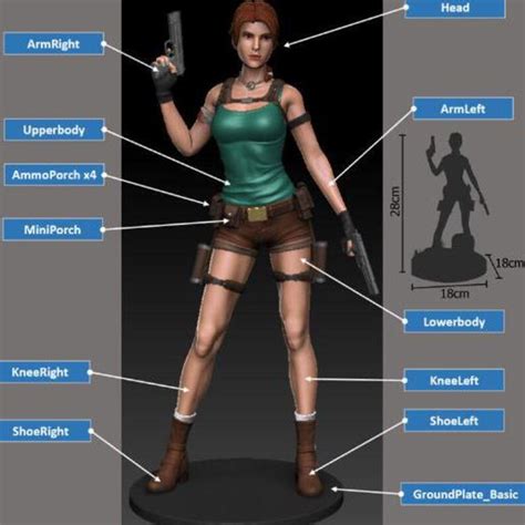 Tomb Raider Lara Croft 3d Stl File Iconic Game Character For 3d