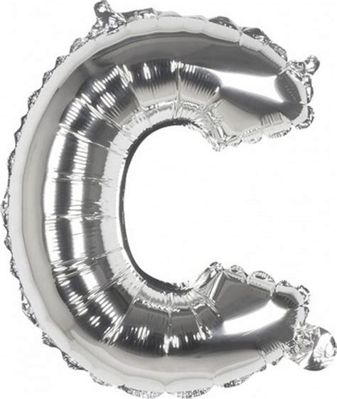 Ballon Letter C Zilver Cm Bol