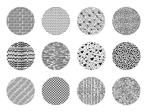 Hand Drawn Circle Scribble Textures Abstract Round Shape Doodles Sketch Pattern Background