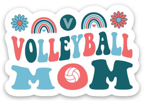 Groovy Volleyball Mom Sticker Volleyball Ts And Apparel