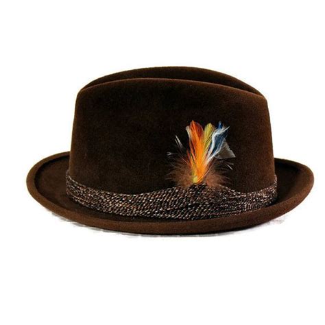 Vintage Feathered Velour Fedora Brown Stevens Beaver Etsy Fedora