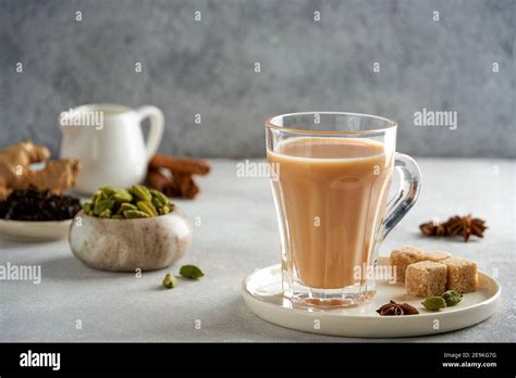 Traditional Middle Eastern Indian Drink Masala Or Karak Chai Closeup