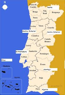 Mapa De Las Regiones De Portugal Portugal Turismo