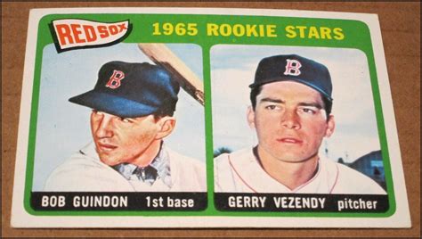 1965 Topps Boston Red Sox Rookie Stars Bob Guindon Gerry Vezendy Card