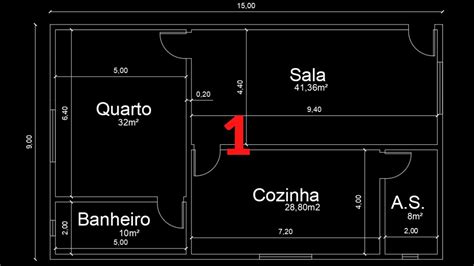 AutoCAD 01 Como Fazer A Planta Baixa De Um Apartamento Parte 1 2