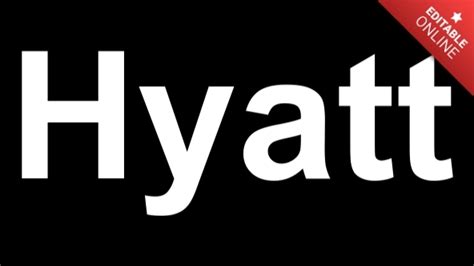 Hyatt Normale Su Sfondo Nero Generatore Di Effetti Di Testo