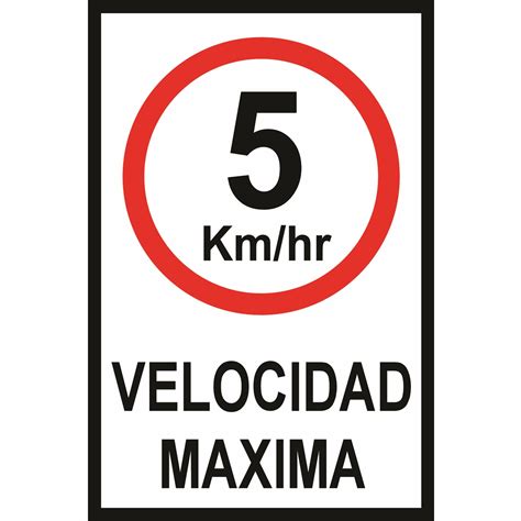 Letrero Velocidad Máxima 16x24cm Gráfica Letrilandia