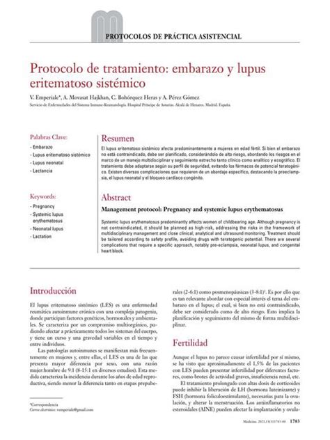 Protocolo De Tratamiento Embarazo Y Lupus Eritematoso Sist Mico