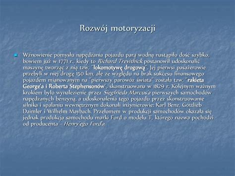 Motoryzacja Historia Rozw J Ppt Pobierz