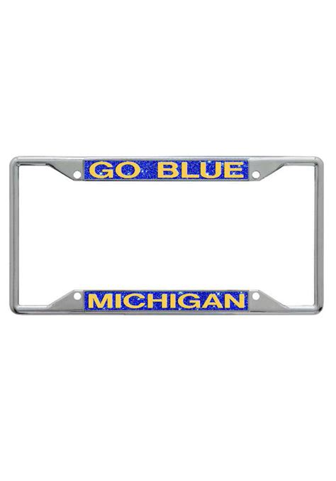 Michigan Wolverines Chrome Glitter License Frame License Frames Michigan Wolverines Wolverines