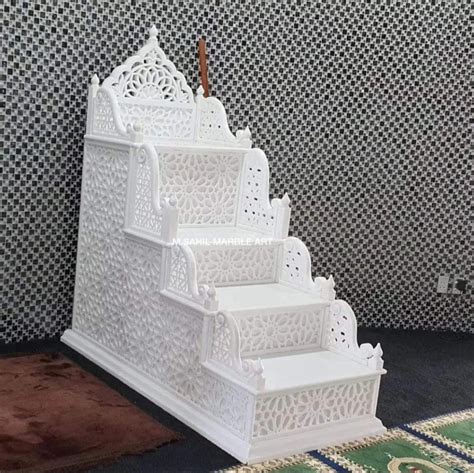 6 Feet White Marble Masjid Mimber Design Hand Painting At Rs 52000