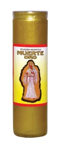 Veladora Santa Muerte Dorada Atrae Dinero Éxito Y Fortuna MercadoLibre