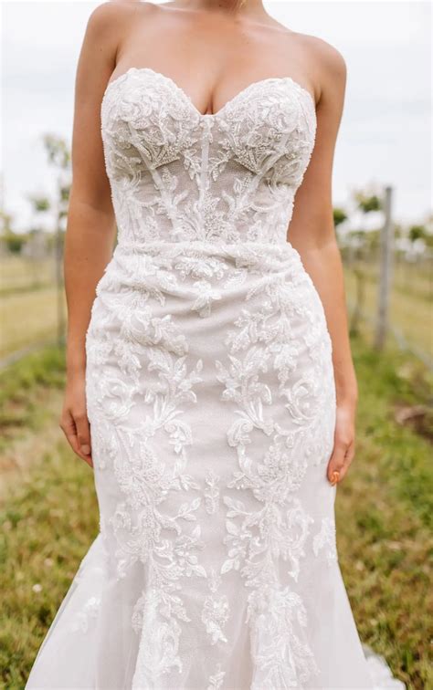 Strapless Lace Fit And Flare Wedding Dress True Society Bridal