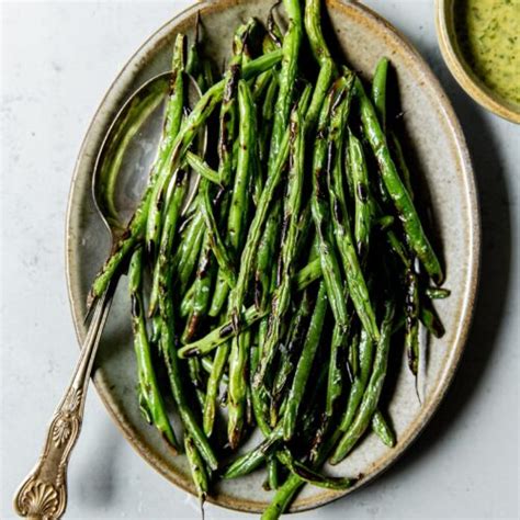 Charred Green Beans With Cilantro Vinaigrette Grilled Green Beans A