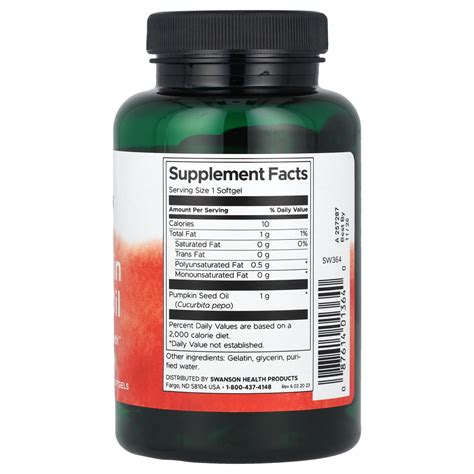 Aceite De Semilla De Calabaza Pumpkin Seed Oil Mg X Softgels