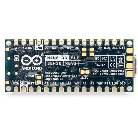 Arduino Abx Arduino Nano Ble Sense Rev Board W O Headers Rs