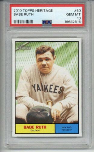 Topps Heritage Babe Ruth Card New York Yankees Psa Low Pop