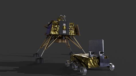 Vikram Chandrayan 3 - Chandrayaan And Moon Rover 3D Model 3D Model ...