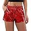 Poshdivah Metallic Shorts For Women Hot Sparkly Shiny Shorts With Elastic Drawstring Amazon