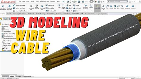 Solidworks Cara Membuat 3d Model Wire Cable Di Solidworks Youtube