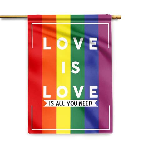 Unifinz Lgbt Pride Garden Flag Love Is All You Need Rainbow Color Hous