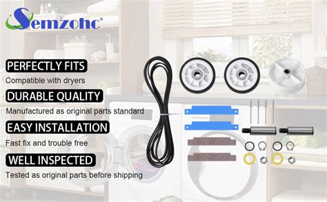 Amazon Dryer Repair Kit 312959 Drum Belt WP6 3037050 Dryer