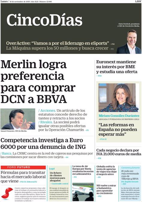 Las Portadas De Los Peri Dicos Econ Micos De Hoy Lunes De Noviembre