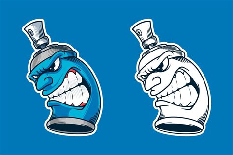 Spray Can Graffiti Mascot Vector Illustration 10425338 Vector Art At