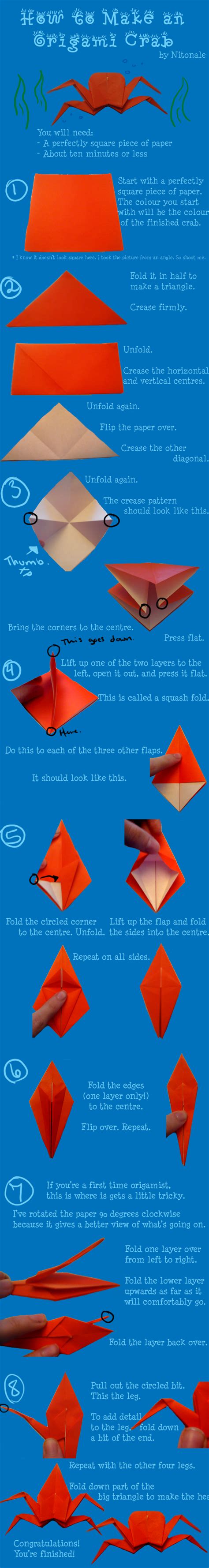 Origami Crab Tutorial by Nitonale on DeviantArt