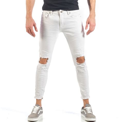 Kompatibilis valamivel darab ugrás мъжки бели дънки denim Forog ...