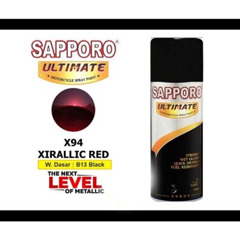 Jual SAPPORO ULTIMATE CAT SEMPROT SPRAY PAINT WARNA MERAH METALLIC X94