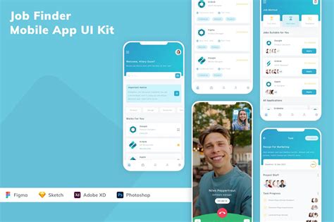 App Ui Kit Fig Sketch Xd Psd