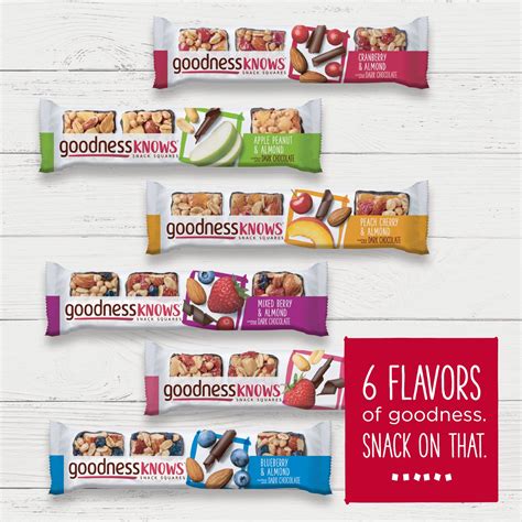 Goodnessknows Blueberry Almond And Dark Chocolate Snack Square Bars 12