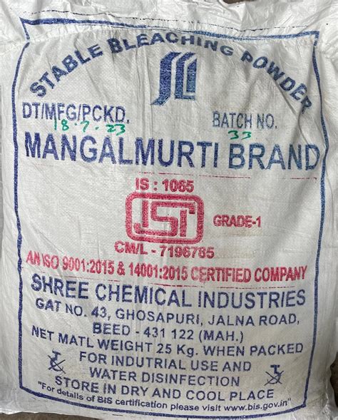 Lab Grade Aditya Birla Bleaching Powder 98 25 Kg At 360 Bag In Chennai