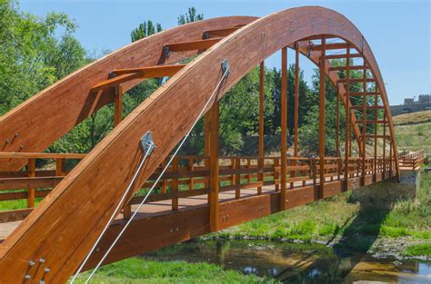 Modern wooden bridge ~ Architecture Photos on Creative Market
