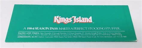 VINTAGE KINGS ISLAND WINTERFEST MAP AND EVENTS AMUSEMENT PARK SOUVENIR ...