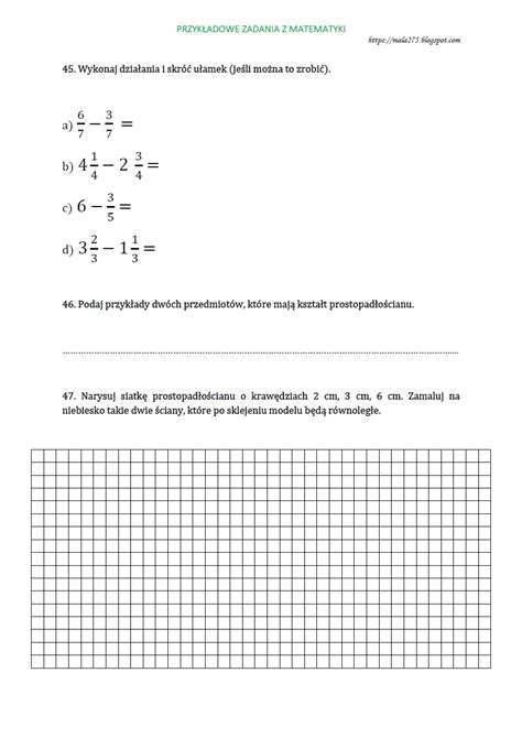 Quiz Z Matematyki Klasa 4 Margaret Wiegel