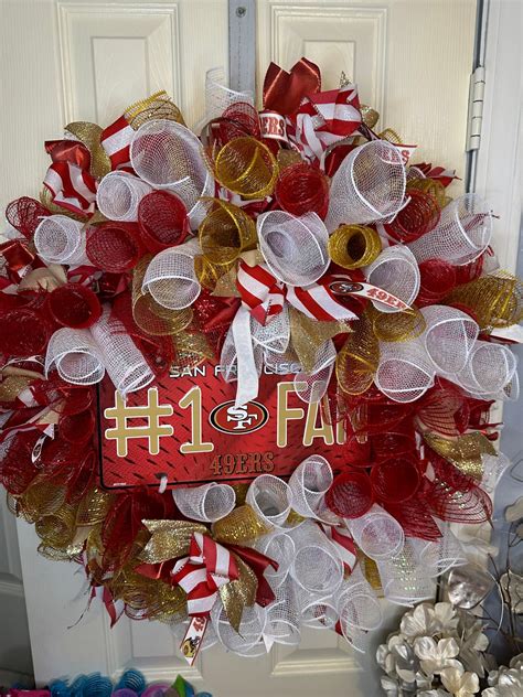 49ers Inspired Wreath San Francisco Forty Niners Inspired Wreath