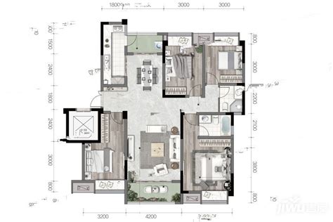 重庆华侨城云溪别院二期洋房户型a户型图首付金额4室2厅2卫1400平米 吉屋网